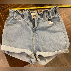 High Waist Denim Shorts Size L Wide Ruffle Blvd Los Angeles Jeans